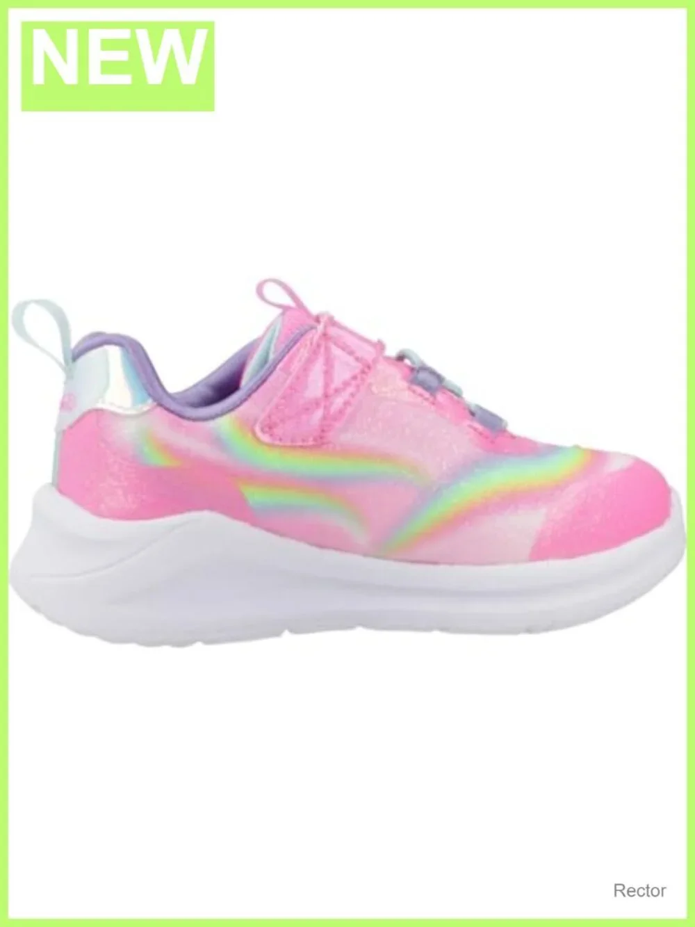 Girls Light Up Unicorn Sneakers with Glittery Rainbow Finish
